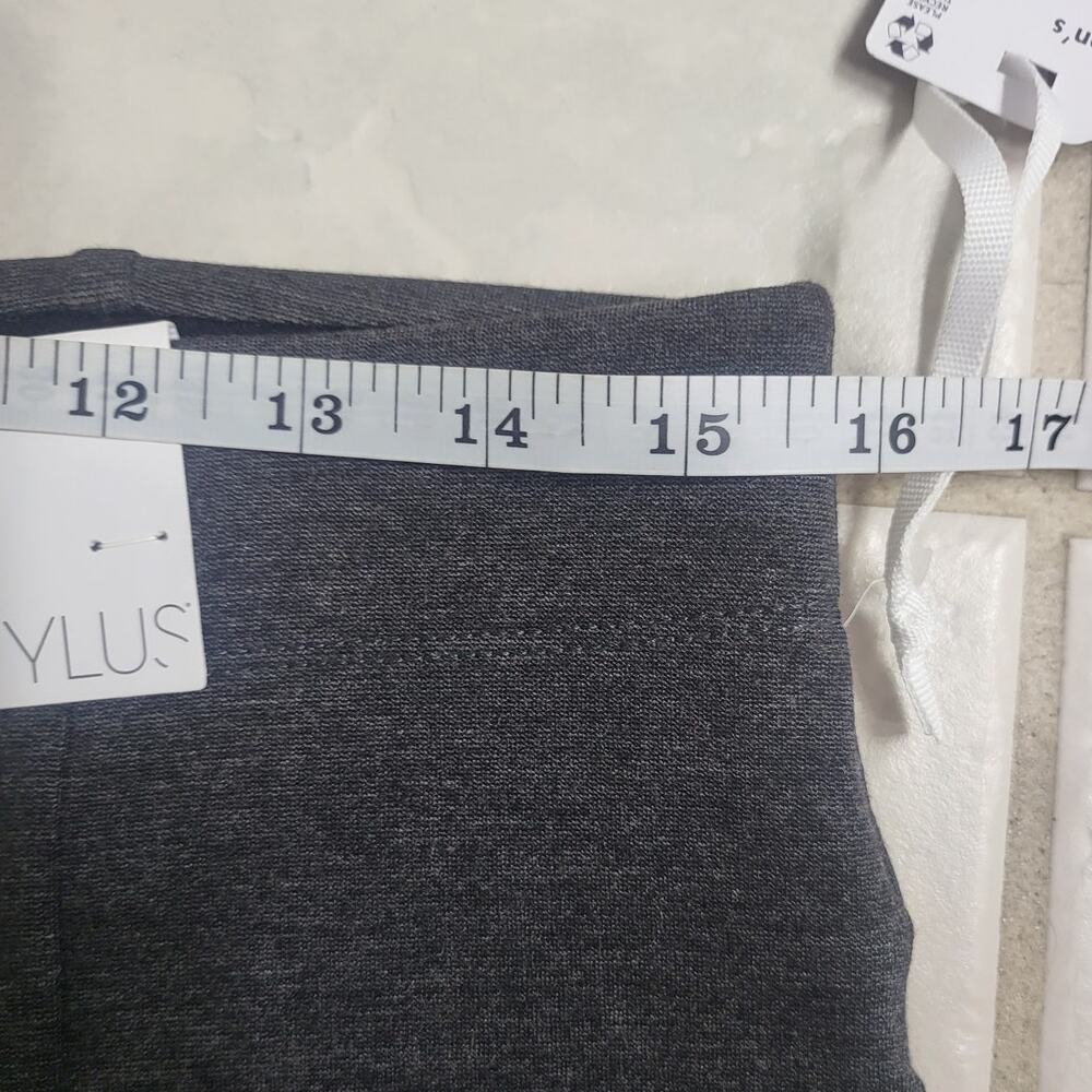 Stylus High Rise Slit Front Ankle Pant in Charcoal Heather - Large - Picture 4 of 8